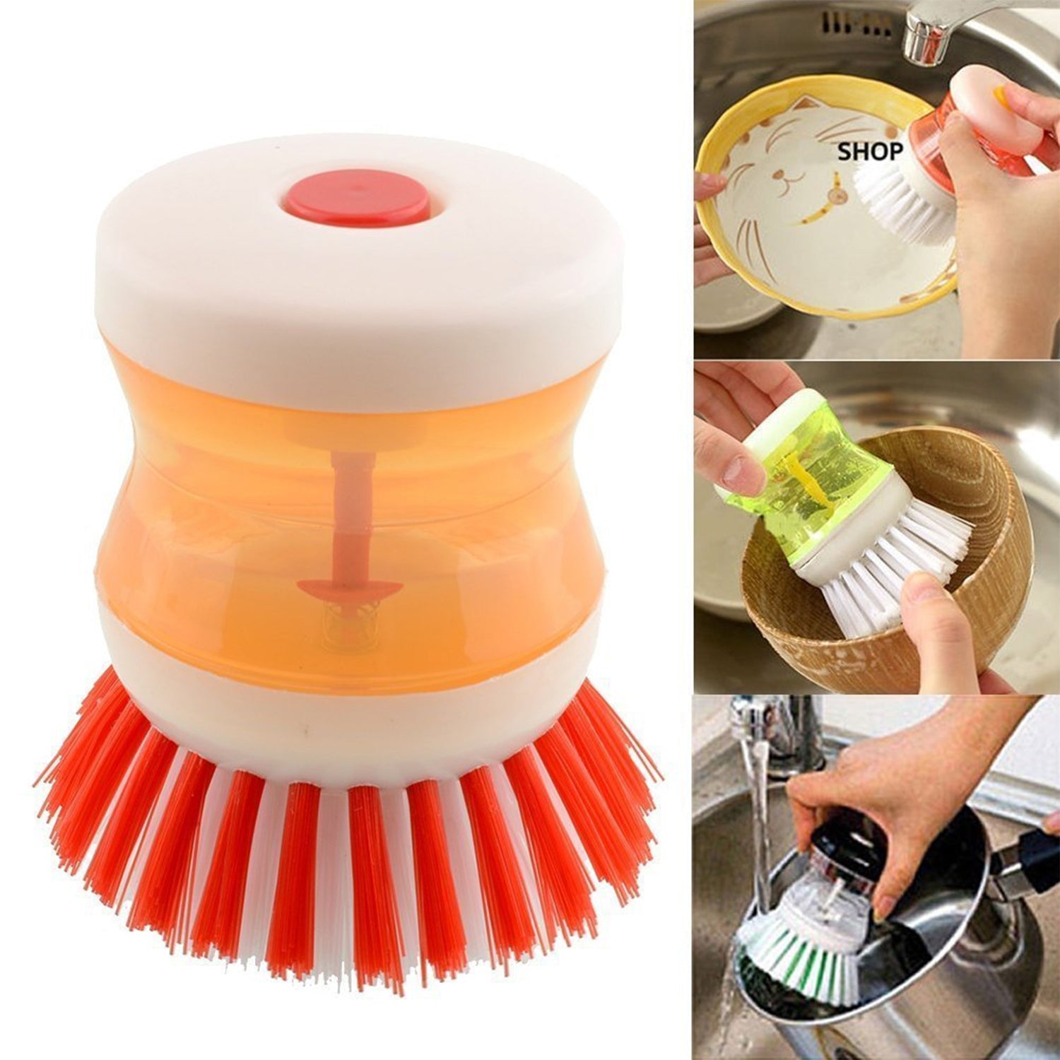 0159A Cleaning Brush with Liquid Soap Dispenser DeoDap 0159A Cleaning Brush with Liquid Soap Dispenser DeoDap
